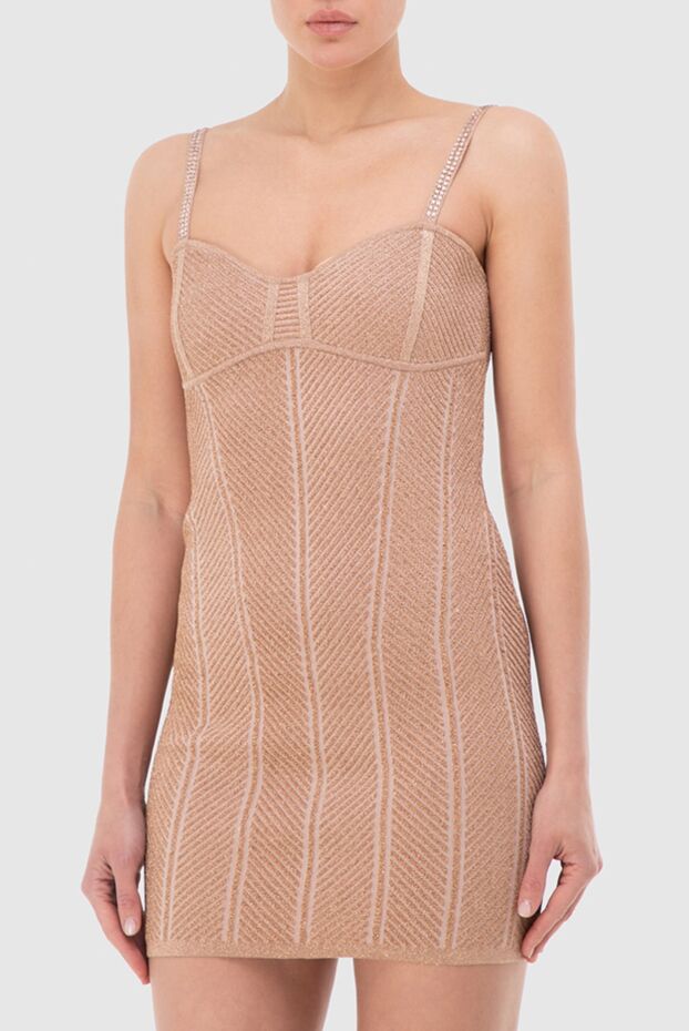 Herve Leger beige textured dress on straps women's 166173 - photo 3