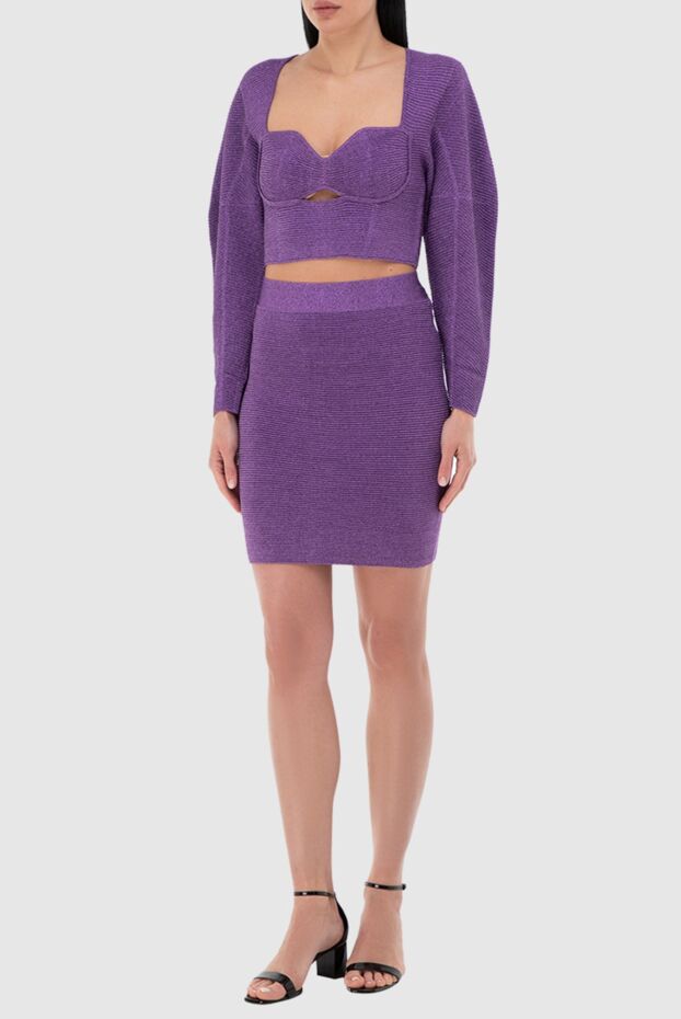 Herve Leger purple viscose and polyester skirt suit for women 166177 - photo 2