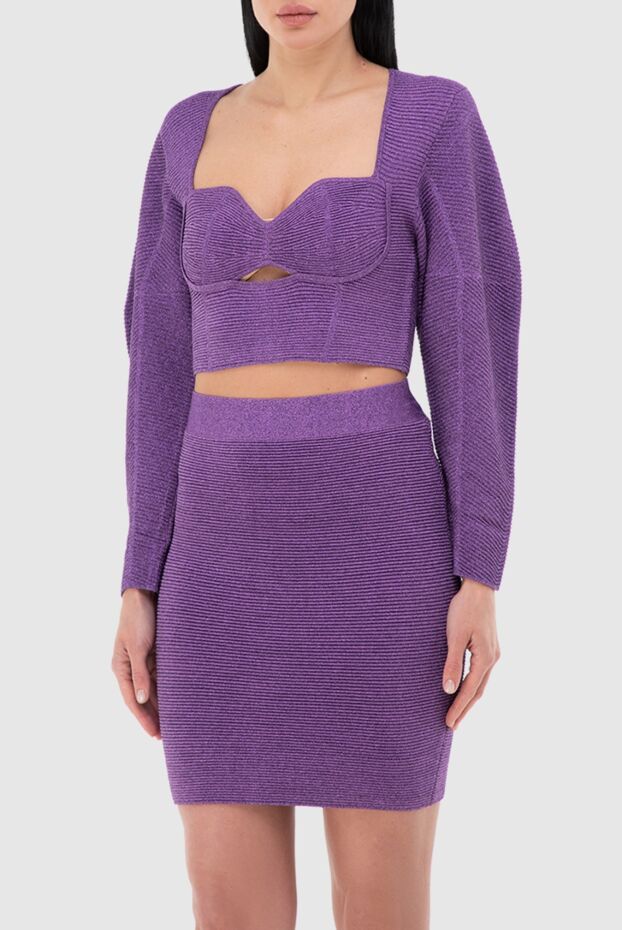 Herve Leger purple viscose and polyester skirt suit for women 166177 - photo 3