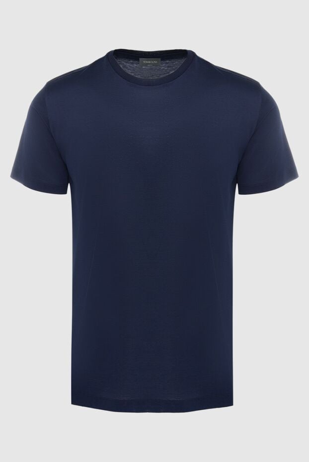 Tombolini dark blue soft jersey t-shirt without prints or trim 166186 - photo 1