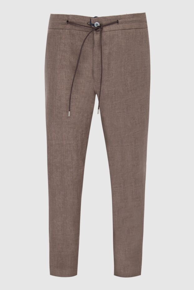 Tombolini man men's brown linen trousers buy with prices and photos 166192 - photo 1