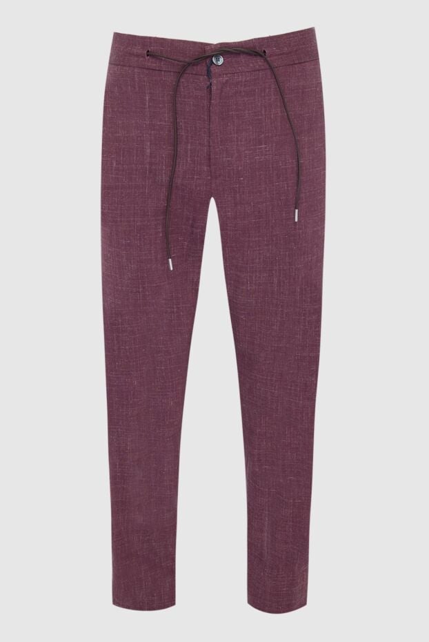Tombolini burgundy wool and linen pants for men 166194 - photo 1
