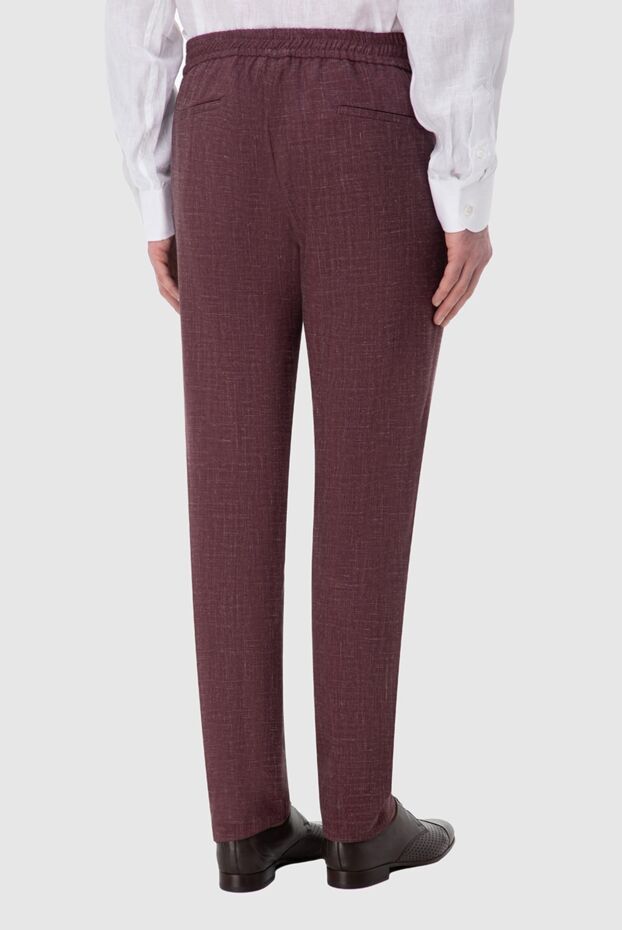 Tombolini burgundy wool and linen pants for men 166194 - photo 3
