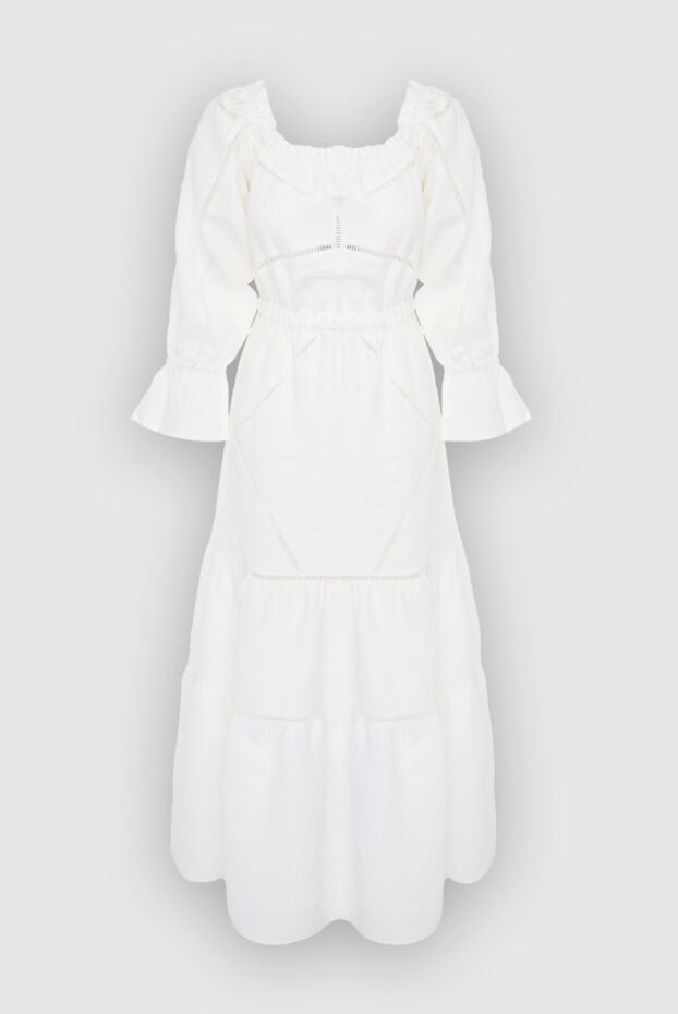 Moeva white linen dress with scalloped trim and puff sleeves 166247 - photo 1