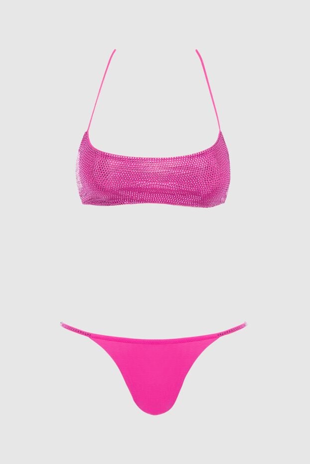The Andamane bikini with thin straps top and glossy effect pink 166266 - photo 1