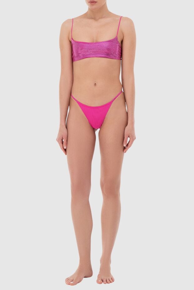 The Andamane bikini with thin straps top and glossy effect pink 166266 - photo 2