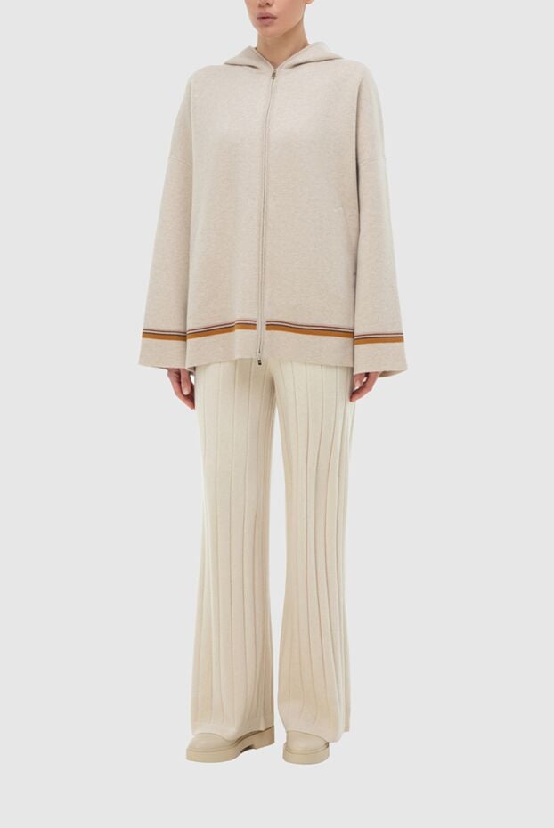 Loro Piana women's cashmere loose-fit beige pants 166311 - photo 2