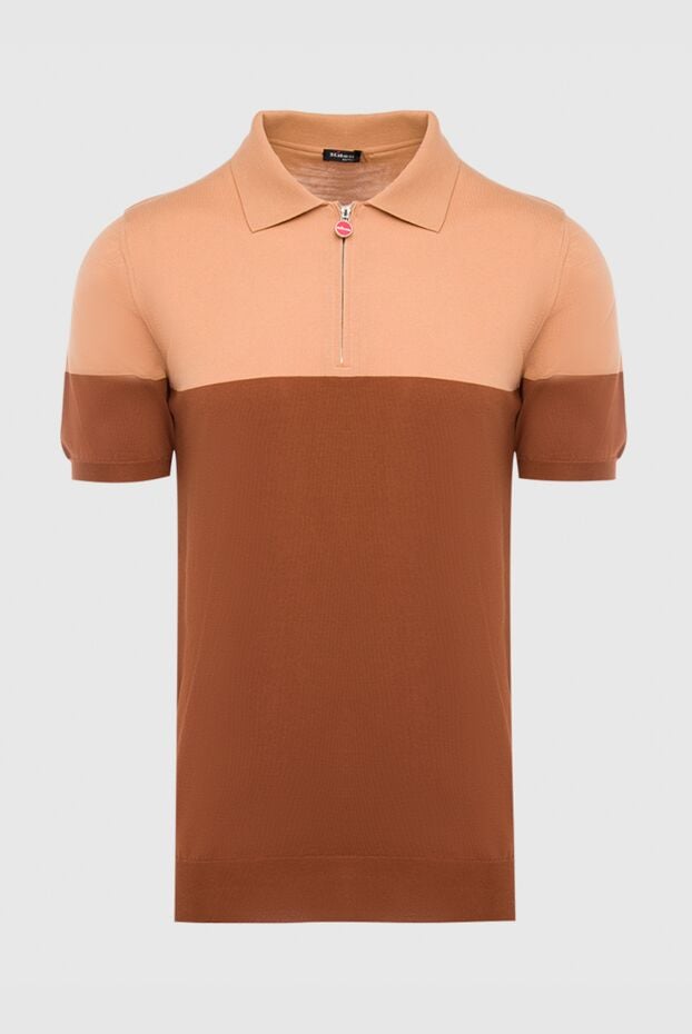 Kiton knitted polo with zip in shades of brown and caramel 166320 - photo 1