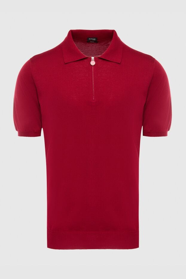 Kiton men's maroon knitted polo shirt with a short zipper (markdown) 195482 - photo 1