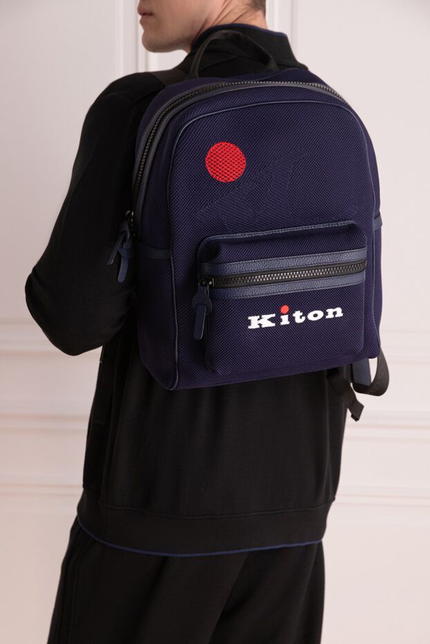 Kiton backpack made of cotton and elastane blue for men 166334 - photo 3