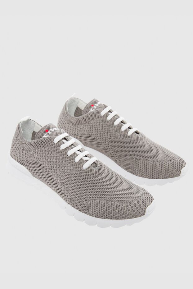 Kiton gray lightweight sneakers with white sole and textile body for men 166358 - photo 3