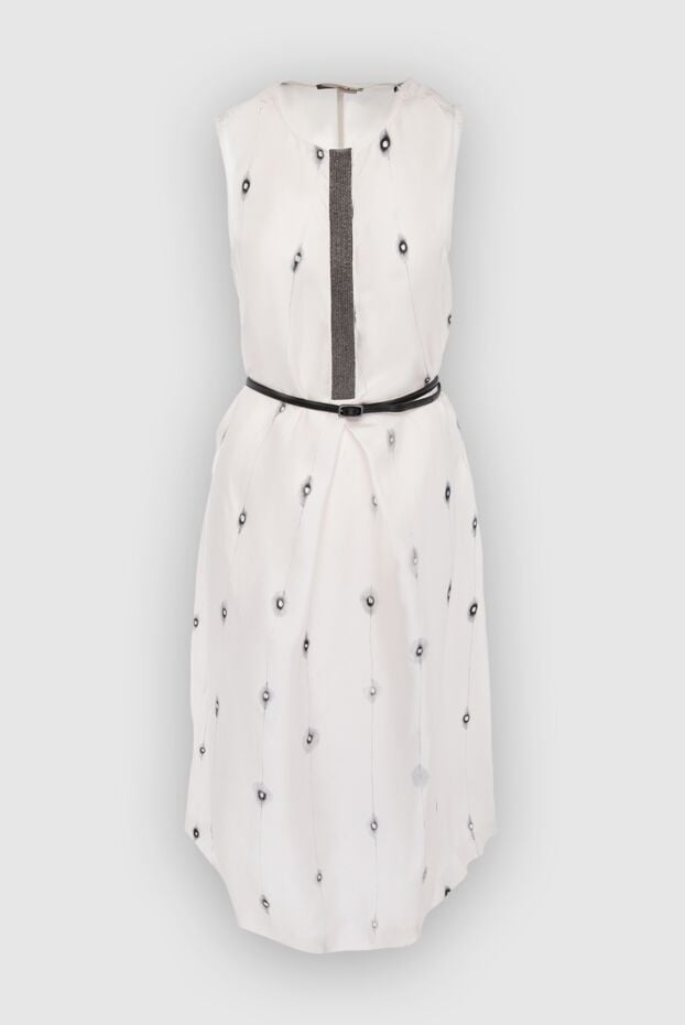 Fabiana Filippi women's white silk midi dress with contrast trim 166428 - photo 1
