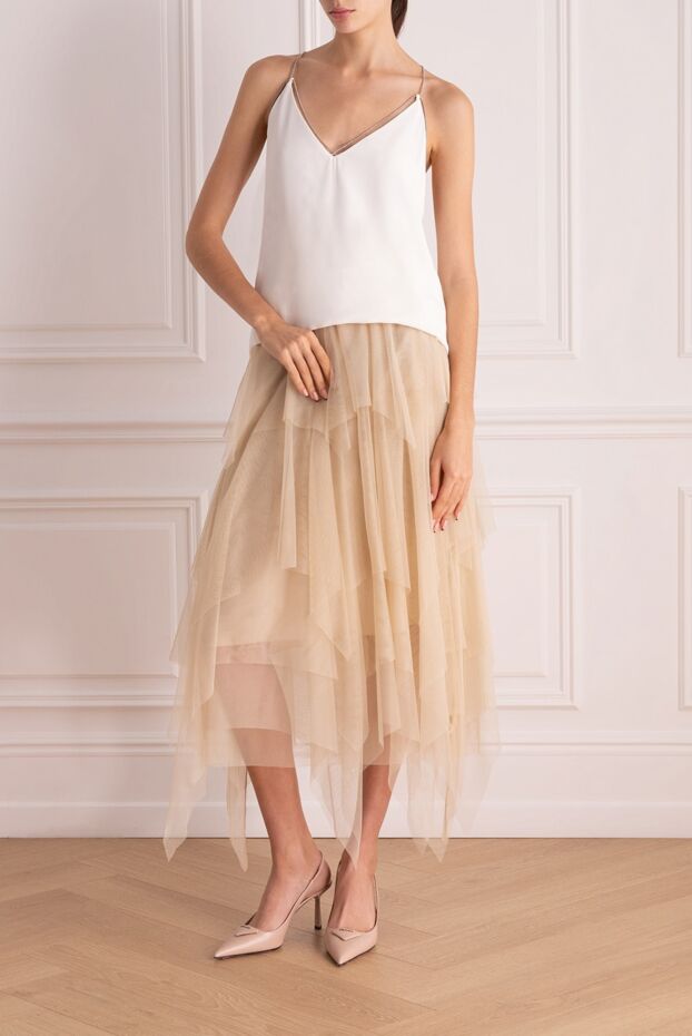 Fabiana Filippi viscose top with thin straps and deep v-neck 166435 - photo 2