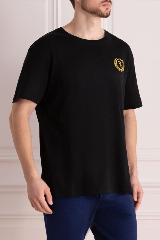 Billionaire minimalist black cotton t-shirt with luxury embroidery 166461 - photo 3