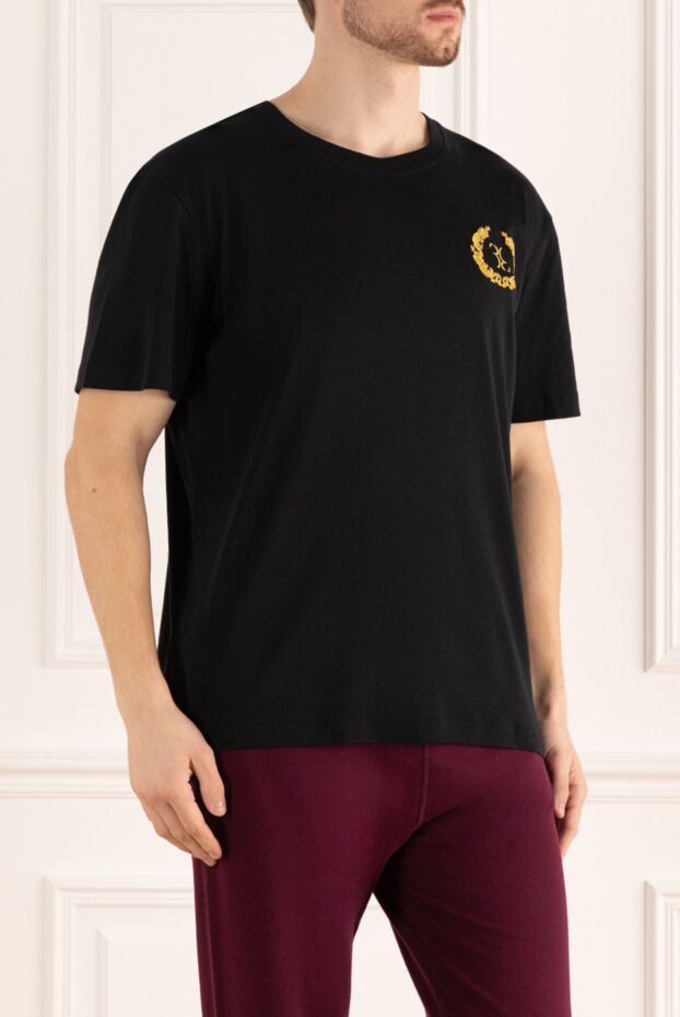 Billionaire men's black t-shirt black with gold emblem on the chest 166463 - photo 3