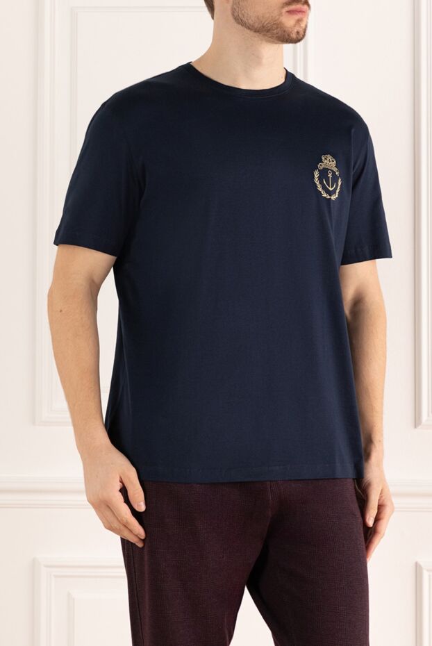 Billionaire dark blue jersey t-shirt with a gold naval crest (markdown) 195748 - photo 3