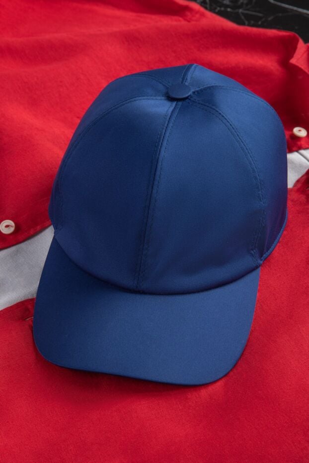 Cesare di Napoli baseball cap made of cotton in rich blue color with a smooth surface 166491 - photo 2