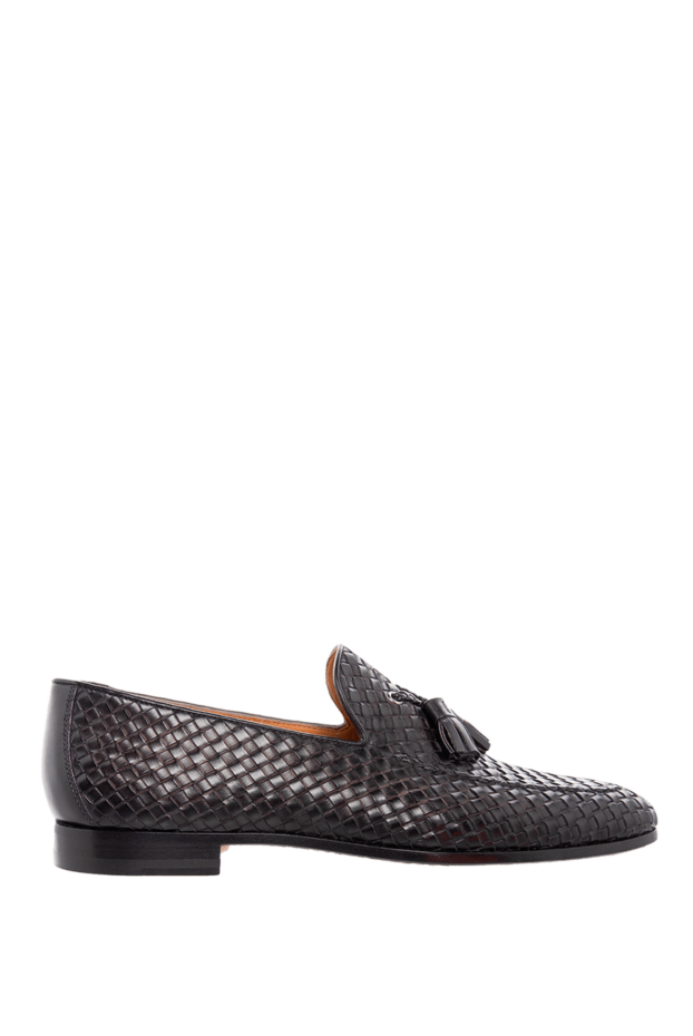 Magnanni men's leather tassel loafers woven dark brown 166546 - photo 1