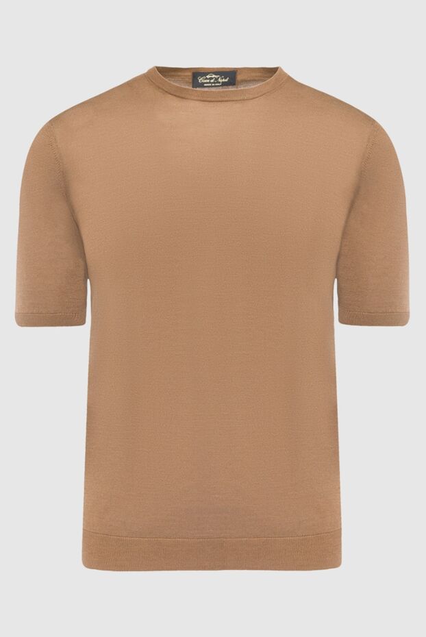 Cesare di Napoli man short-sleeved jumper in silk brown for men buy with prices and photos 166554 - photo 1