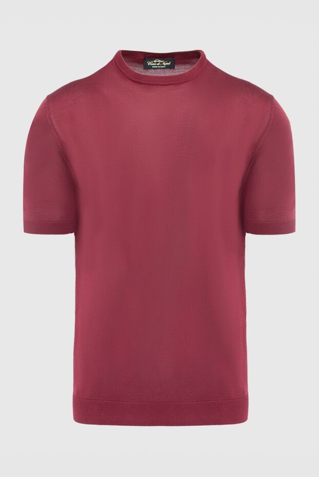 Cesare di Napoli man silk short sleeve jumper burgundy for men buy with prices and photos 166560 - photo 1