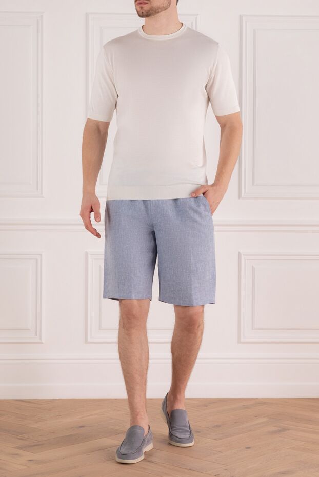 Cesare di Napoli man short sleeve jumper in silk white for men buy with prices and photos 166561 - photo 2