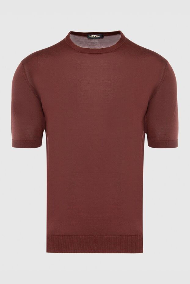 Cesare di Napoli man short-sleeved jumper in silk brown for men buy with prices and photos 166562 - photo 1