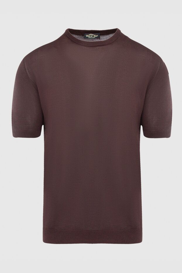 Cesare di Napoli man short-sleeved jumper in silk brown for men buy with prices and photos 166566 - photo 1