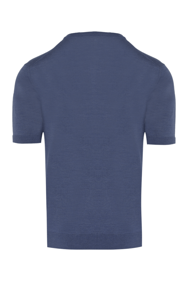 Cesare di Napoli man silk short sleeve jumper blue for men buy with prices and photos 166570 - photo 2