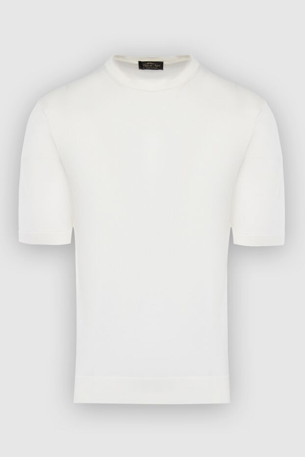 Cesare di Napoli man short sleeve jumper in silk and cotton white for men buy with prices and photos 166588 - photo 1