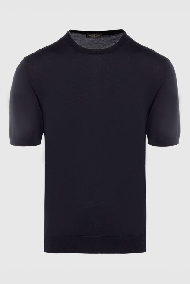 Cesare di Napoli man short sleeve jumper in silk and cotton black for men buy with prices and photos 166589 - photo 1