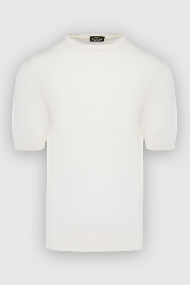 Cesare di Napoli man short sleeve jumper in silk and cotton white for men buy with prices and photos 166595 - photo 1