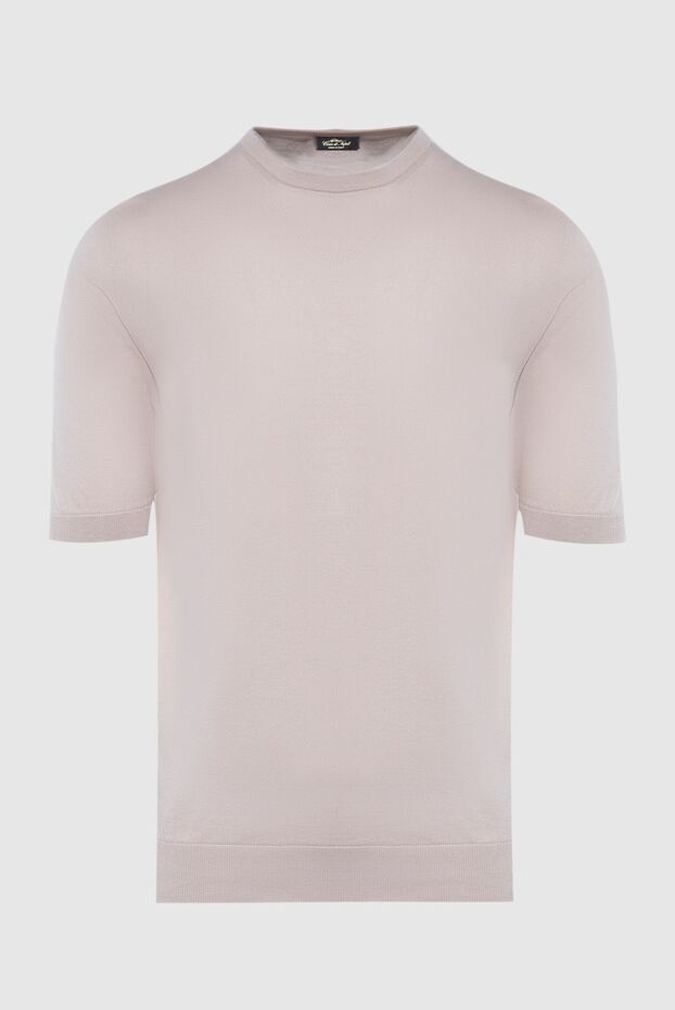 Cesare di Napoli man short sleeve jumper in silk and cotton beige for men buy with prices and photos 166597 - photo 1