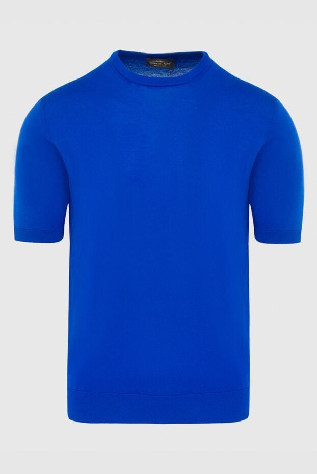Cesare di Napoli dark blue cotton knit short-sleeve jumper for men (markdown) 196914 - photo 1