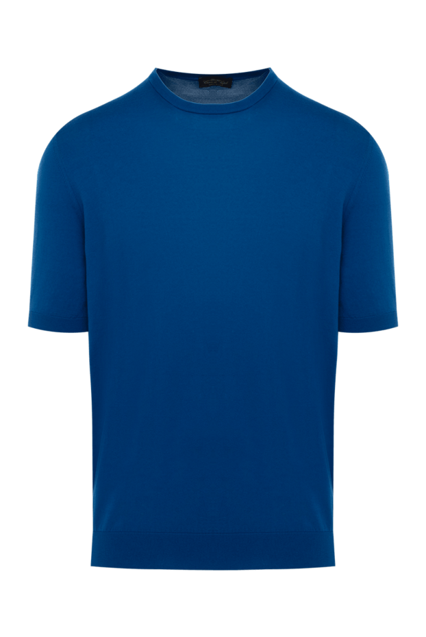 Cesare di Napoli man cotton short sleeve jumper blue for men buy with prices and photos 166622 - photo 1