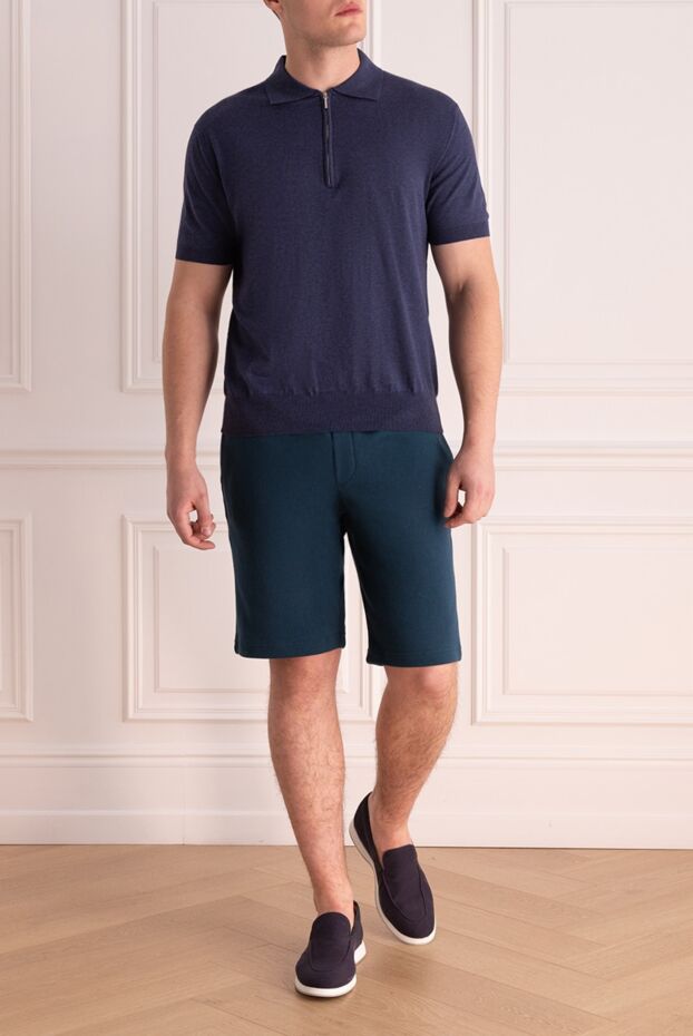 Cesare di Napoli man blue cotton shorts for men buy with prices and photos 166637 - photo 2