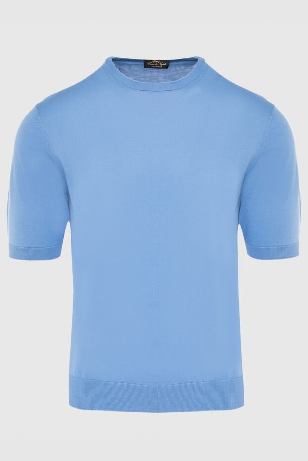 Cesare di Napoli man cotton short sleeve jumper blue for men buy with prices and photos 166646 - photo 1