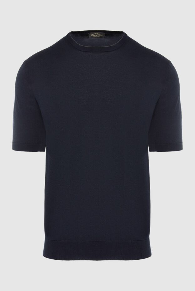 Cesare di Napoli man cotton short sleeve jumper blue for men buy with prices and photos 166651 - photo 1