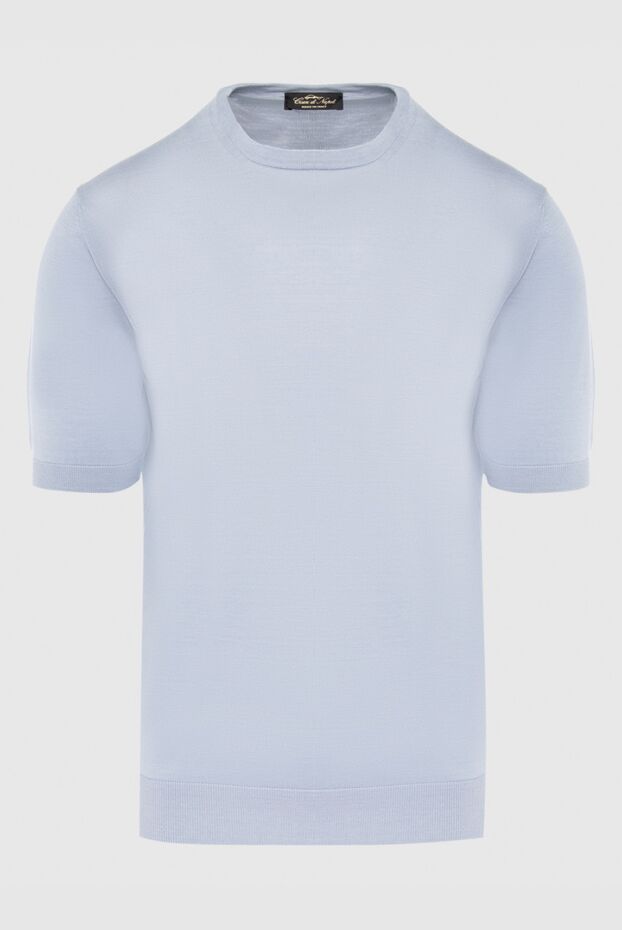 Cesare di Napoli man cotton short sleeve jumper blue for men buy with prices and photos 166653 - photo 1