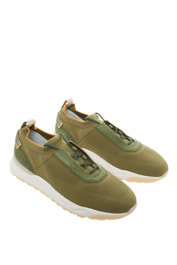 Santoni low-top sock sneakers made of stretch fabric with nubuck inserts 166696 - photo 3