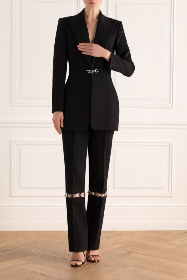 Giuseppe Di Morabito жіночі брючний костюм з бавовни і льону чорний жіночий купити фото з цінами 166701 - фото 2