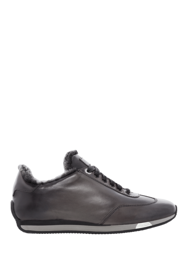 Santoni winter sneakers made of polished leather with inner fur 166719 - photo 1