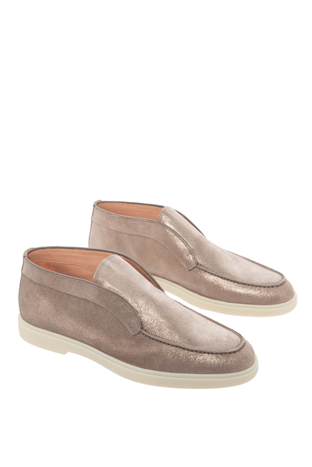 Santoni loafers women's nubuck with shiny surface brown 166722 - photo 3