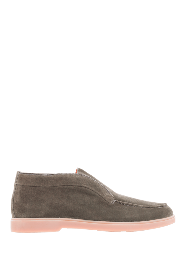 Santoni olive suede loafers with soft soles for men 166731 - photo 1