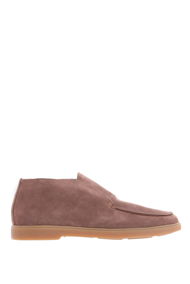 Santoni nubuck loafers in beige with flexible light brown soles 166739 - photo 1