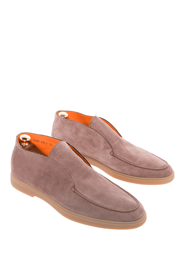 Santoni nubuck loafers in beige with flexible light brown soles 166739 - photo 3