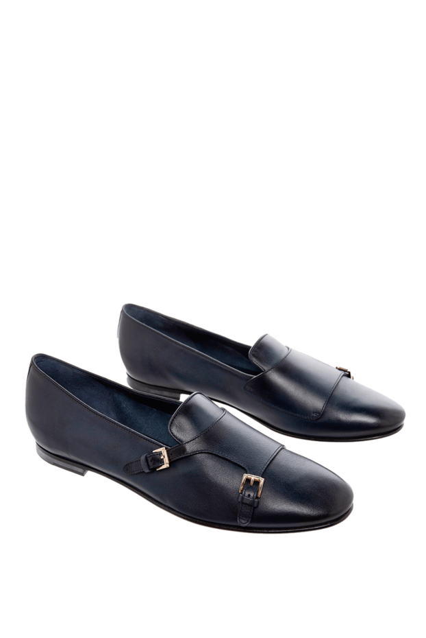 Santoni women's blue leather shoes with straps 166750 - photo 3