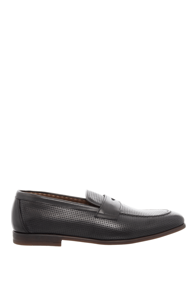 Doucal`s genuine leather loafers with bridge and microperforation 166761 - photo 1
