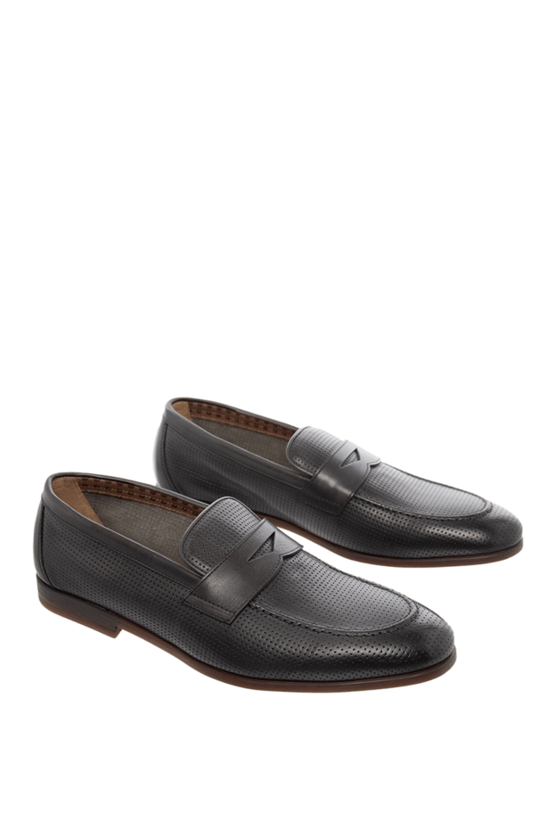 Doucal`s genuine leather loafers with bridge and microperforation 166761 - photo 3
