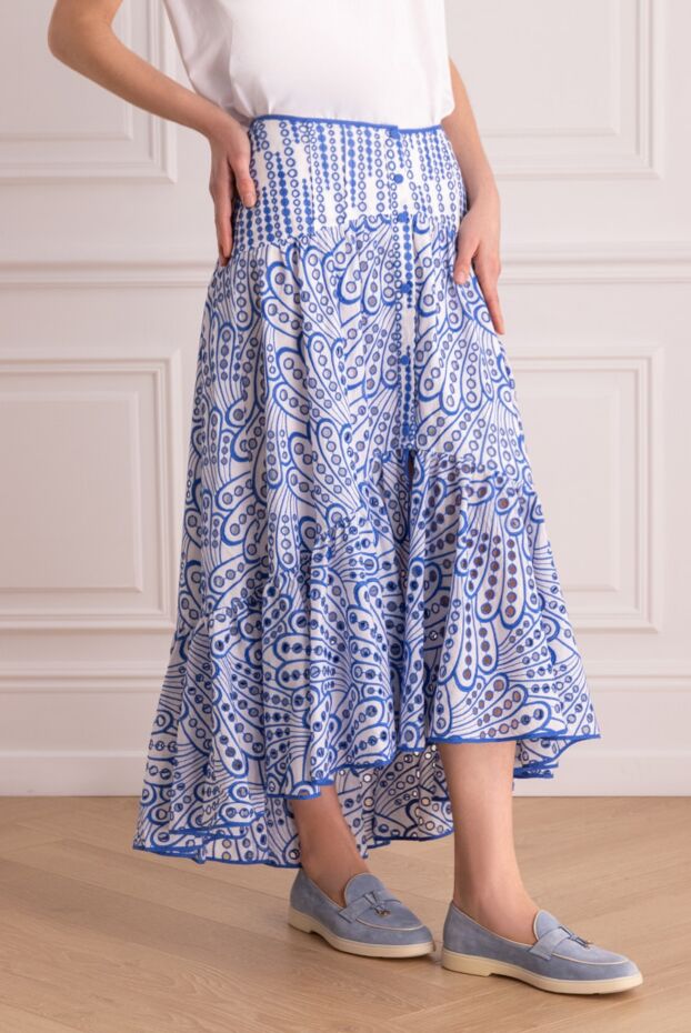Charo Ruiz blue cotton and polyester skirt for women 166783 - photo 3