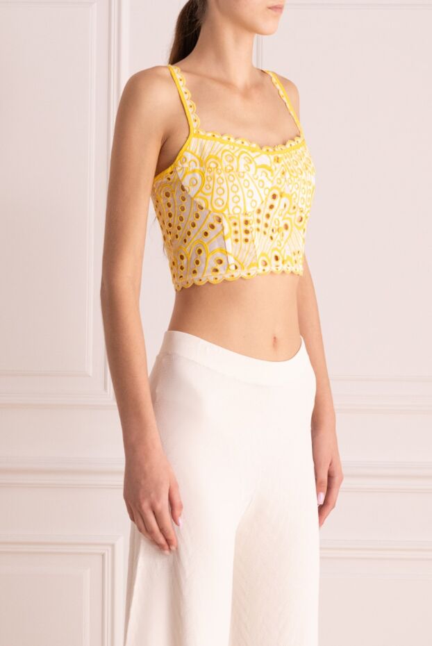 Charo Ruiz women's top made of cotton and polyester yellow 166794 - photo 3